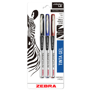 ROLLERBALL ZEBRA J-ROLLER  NEGRO, AZUL Y ROJO 3U