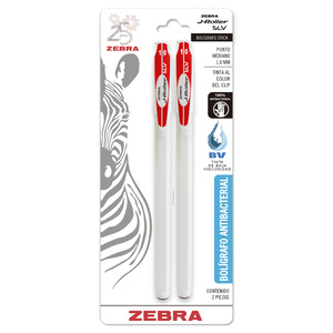 BOLIGRAFO ZEBRA J-ROLLER ROJO 2U(1.0MM,RESINA ANTIMICROBIAL) BOLIGRAFO ZEBRA J-ROLLER ROJO 2U(1.0MM,RESINA ANTIMICROBIAL)