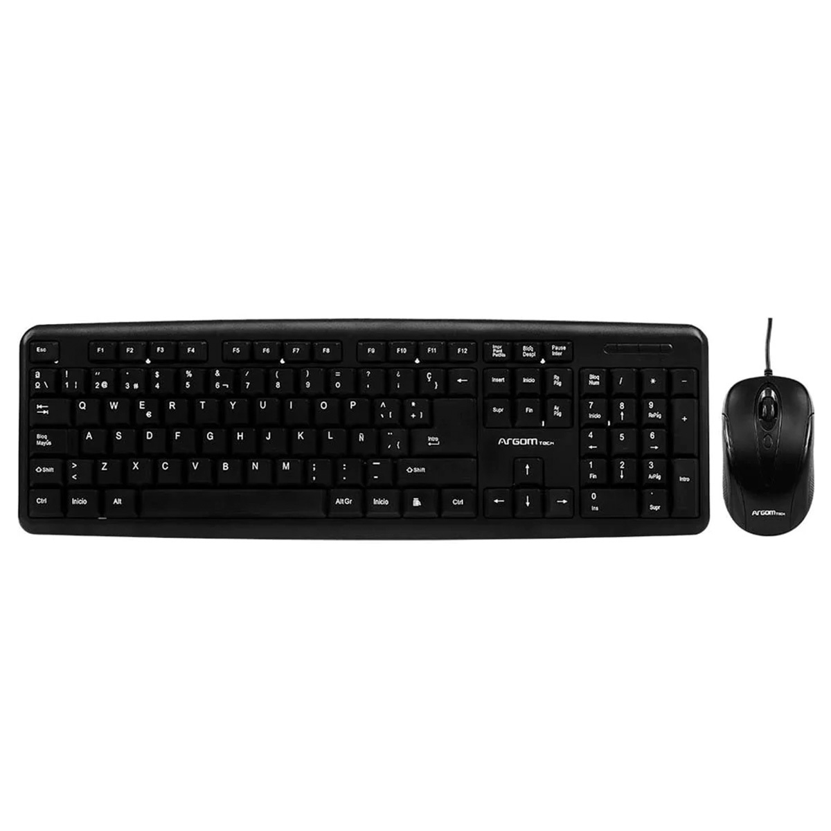 TECLADO Y MOUSE ARGOM USB ESPANOL NEGRO