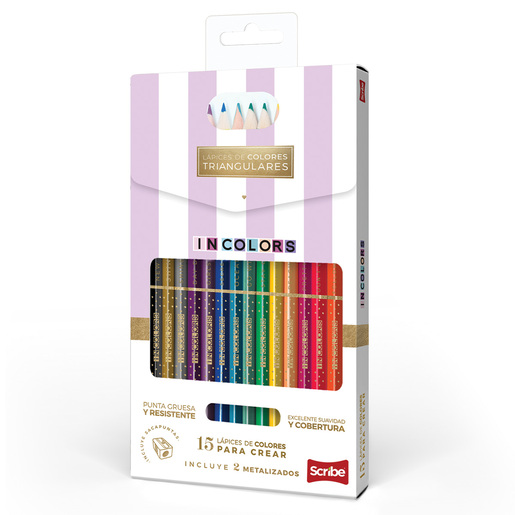 LAPICES DE COLORE SCRIBE INCOLOR  15U