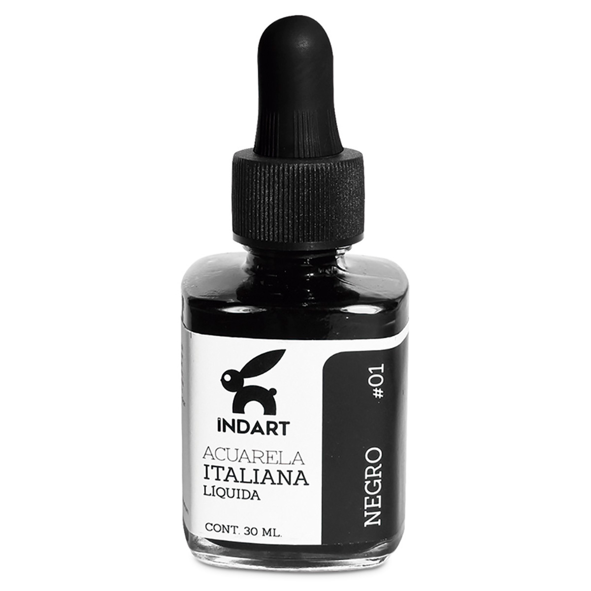 ACUARELA LIQUIDA NEGRO ITALIANA INDART BOTE VIDRIO 30ML