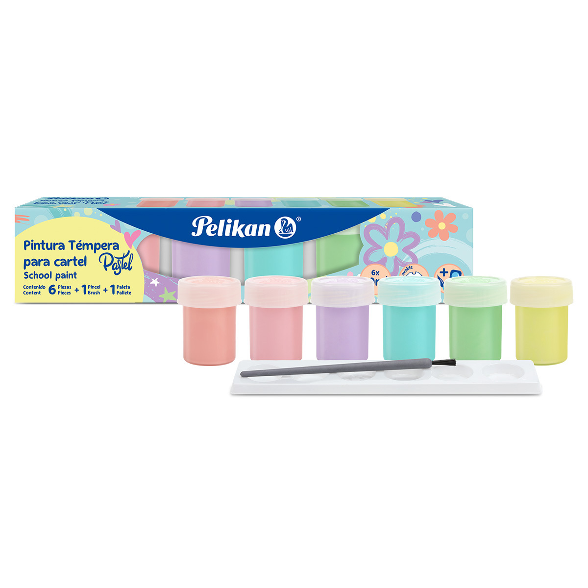 TEMPERA PELIKAN PASTEL 20ML 6U