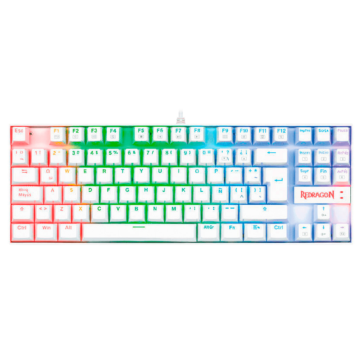 TECLADO REDRAGON KUMARA BLANCO MECANICO