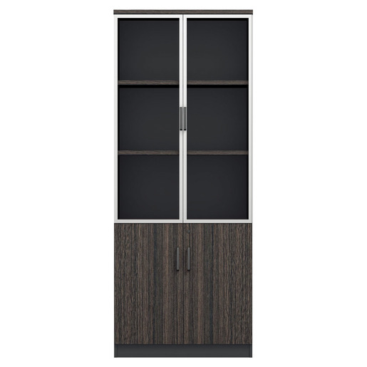 LIBRERO MADERA Y VIDRIO COLECCION PRESIDENCIAL