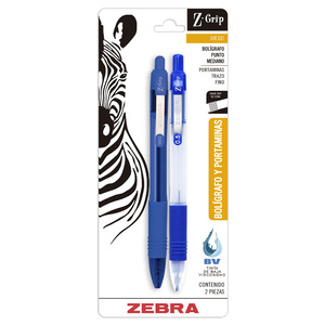 BOLIGRAFO Y PORTAMINAS 0.5MM ZEBRA Z-GRIP 2U (AZUL) BOLIGRAFO Y PORTAMINAS 0.5MM ZEBRA Z-GRIP 2U (AZUL)