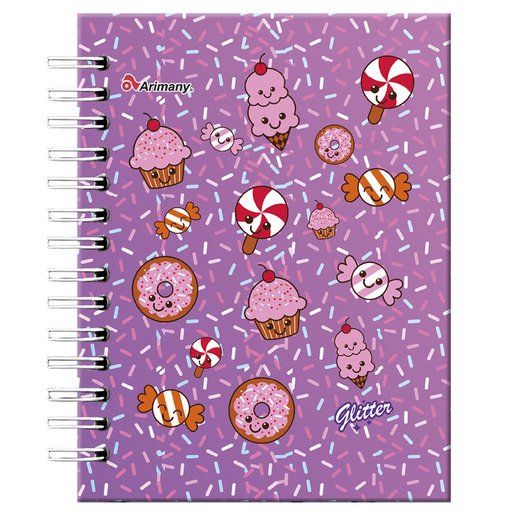 CUADERNO ESPIRAL ARIMANY FRANCES GLITTER MULTIMATERIA 150H