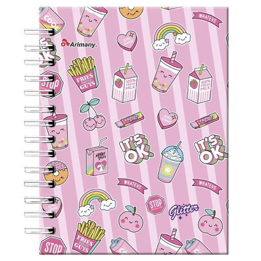 CUADERNO ESPIRAL ARIMANY FRANCES GLITTER MULTIMATERIA 150H
