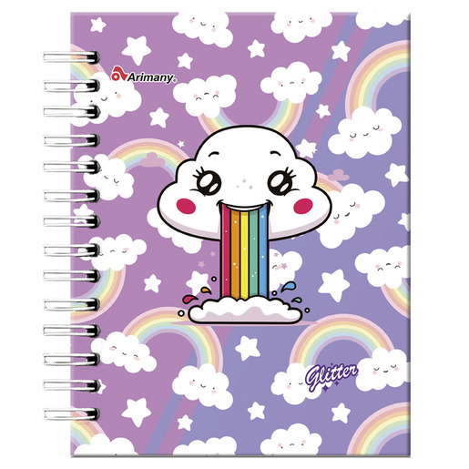 CUADERNO ESPIRAL ARIMANY FRANCES GLITTER MULTIMATERIA 150H