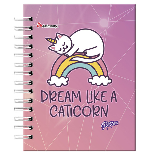 CUADERNO ESPIRAL ARIMANY FRANCES GLITTER MULTIMATERIA 150H