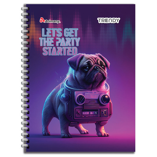 CUADERNO ESPIRAL ARIMANY TRENDY LINEAS 100H (PASTA SEMI DURA)