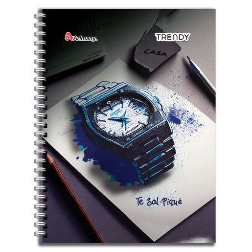 CUADERNO ESPIRAL ARIMANY TRENDY MULTIMATERIAS CUADROS 200H (PASTA SEMI DURA)