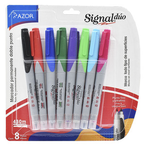 MARCADOR PERMANENTE SIGNAL DUO COLORES SURTIDOS 8U MARCADOR PERMANENTE SIGNAL DUO COLORES SURTIDOS 8U