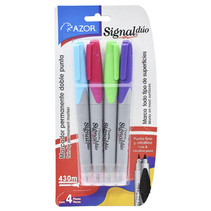 MARCADOR PERMANENTE SIGNAL DUO COLORES SURTIDOS 4U MARCADOR PERMANENTE SIGNAL DUO COLORES SURTIDOS 4U