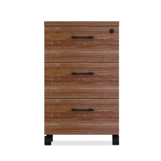 ARCHIVO ROBOT NOGAL Y GRIS CON 3 GAVETAS