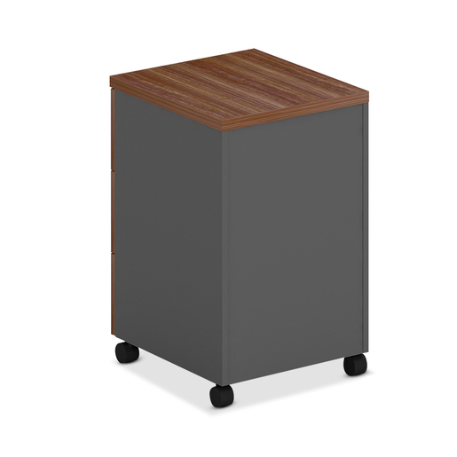 ARCHIVO ROBOT NOGAL Y GRIS CON 3 GAVETAS