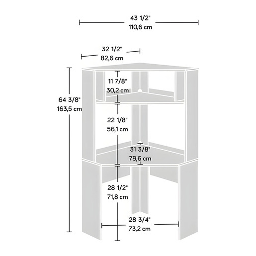 ESCRITORIO DE ESQUINA CON LIBRERO CANELA