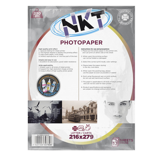 PAPEL FOTO 230G/CRT MATTE DUAL 12H EN BOLSA