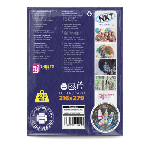 PAPEL FOTO 270G/ CARTA SATINADO 12H EN BOLSA