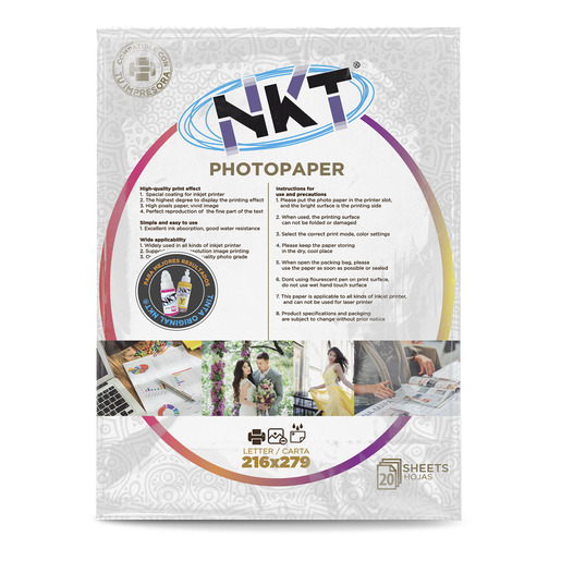 PAPEL FOTO 210G./CRT GLOSSY 20 HOJAS EN BOLSA