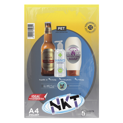 PAPEL ADHESIVO A4 DORADO GLOSSY 6H