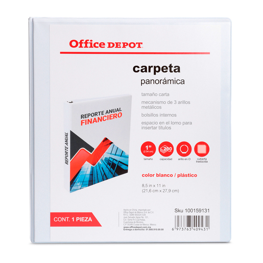 CARPETA, 3 ARILLOS EN  O , TAMANO CARTA, 1.0 PULG