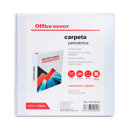 CARPETA, 3 ARILLOS EN  O , TAMANO CARTA, 1.5 PULG