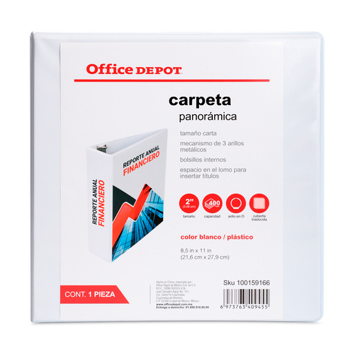 CARPETA, 3 ARILLOS EN  O , TAMANO CARTA, 2.0 PULG