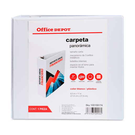 CARPETA, 3 ARILLOS EN  O , TAMANO CARTA, 3.0 PULG