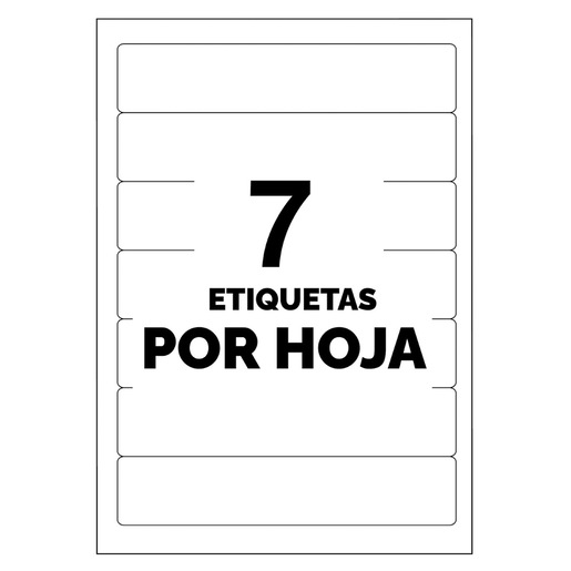 ETIQUETA FÓLDER BLANCA LÁSER/INKJET 1.7 X 8.7 CM, PAQ 252