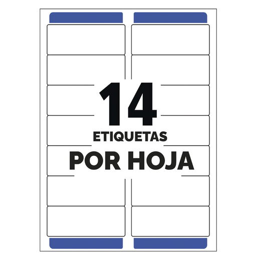 ETIQUETA BLANCA PERMANENTE INKJET 3.4 CM X 10.2 CM PAQ 350