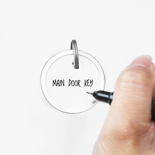 IDENTIFICADORES PARA LLAVES ARILLO METÁLICO BLANCO 3,2CM PAQ 50