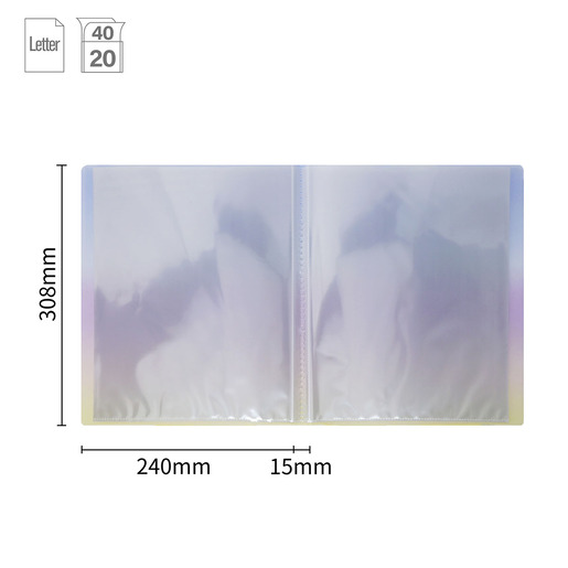 CARPETA DE PRESENTACIÓN TOP TEAM 20 HOJAS TRANSPARENTES, COLORES DEGRADADOS