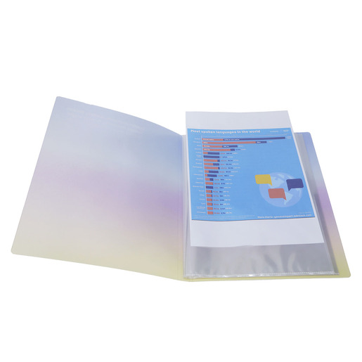 CARPETA DE PRESENTACIÓN TOP TEAM 20 HOJAS TRANSPARENTES, COLORES DEGRADADOS