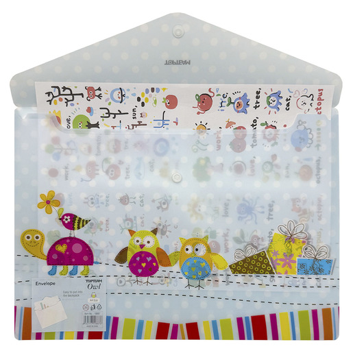 SOBRE CON BROCHE TOP TEAM A4 DISEÑO BÚHO