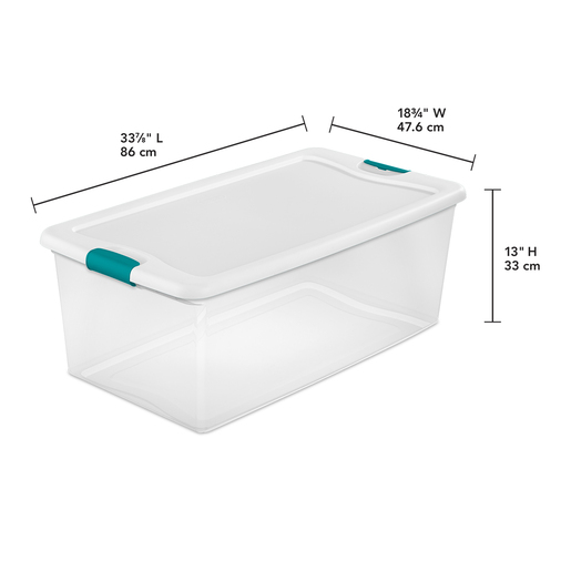 CAJA PLASTICA 100 LITROS TAPA BLANCA STERILITE