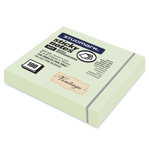 NOTAS ADHESIVAS VINTAGE STUDMARK 3 X 3P 100H VERDE