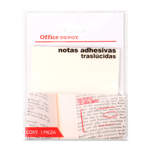 NOTAS ADHESIVAS OFFICE DEPOT TRANSPARENTES BLANCO 50H