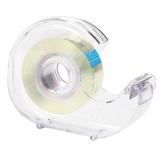 CINTA ADHESIVA CON DISPENSADOR TRANSPARENTE 1U (MEDIDA 18MM X 33MTS)