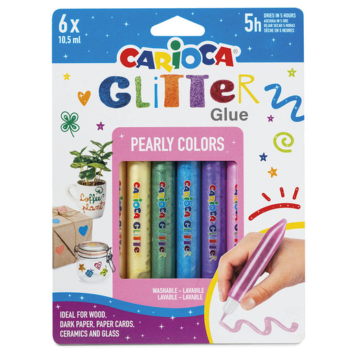 GOMA CARIOCA GLITTER 10.5ML 6U