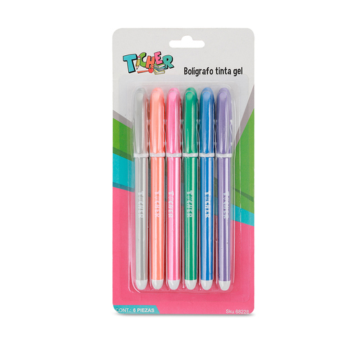 BOLIGRAFO BARRIL TGEL PTO EXTRAFINO 0.5MM TINTA NEGRA 6PZ