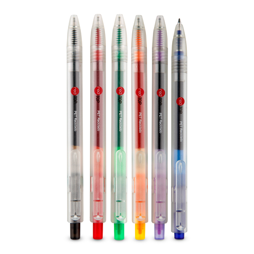 BOLIGRAFO RETRACTIL GEL PTO MEDIANO 0.7MM 6U