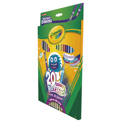 LAPICES DE COLOR CRAYOLA BORRABLES 20U