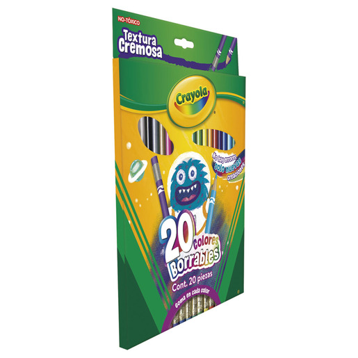 LAPICES DE COLOR CRAYOLA BORRABLES 20U