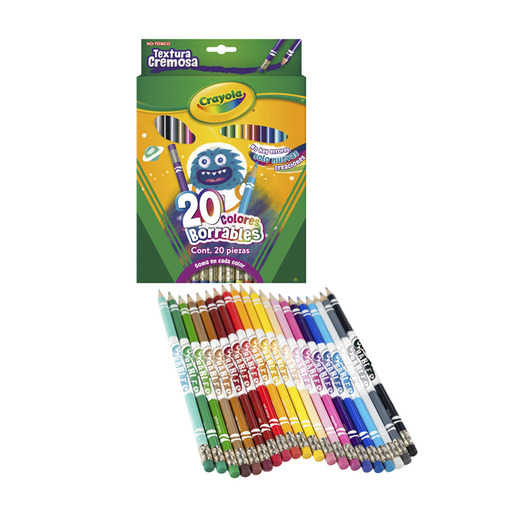 LAPICES DE COLOR CRAYOLA BORRABLES 20U
