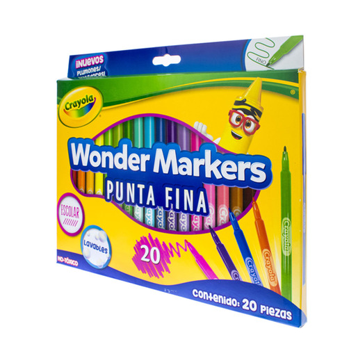 MARCADOR CRAYOLA COLOR WONDER 20U (PUNTA MEDIA)