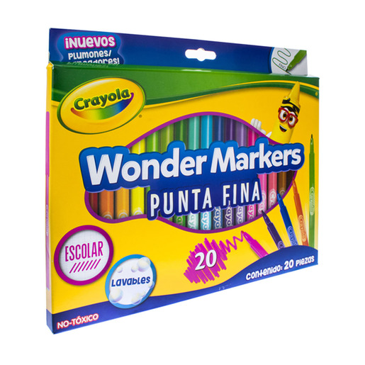 MARCADOR CRAYOLA COLOR WONDER 20U (PUNTA MEDIA)