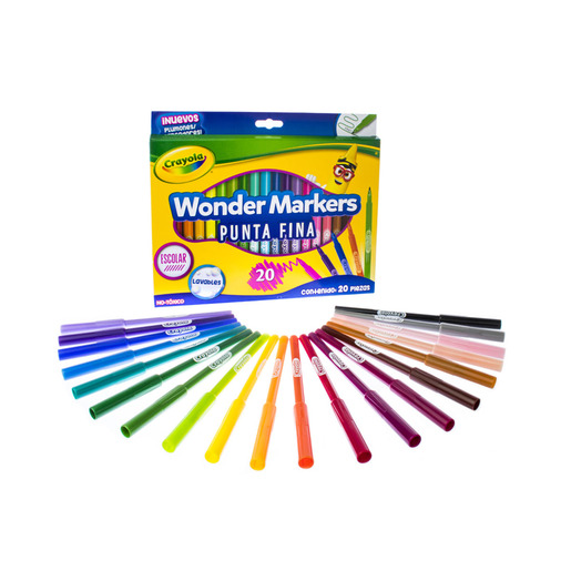 MARCADOR CRAYOLA COLOR WONDER 20U (PUNTA MEDIA)