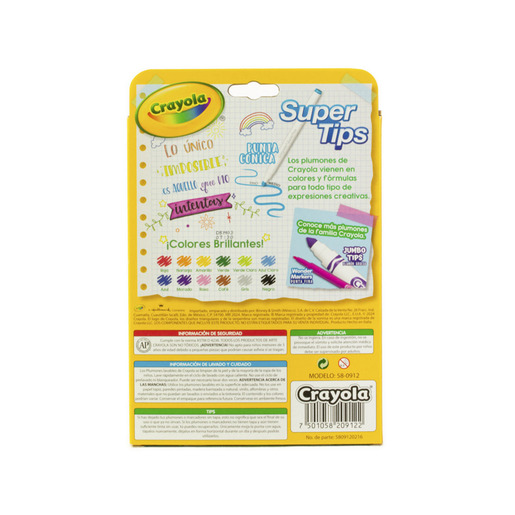 MARCADORES CRAYOLA LAVABLES 12U