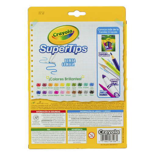 MARCADORES CRAYOLA LAVABLES 20U