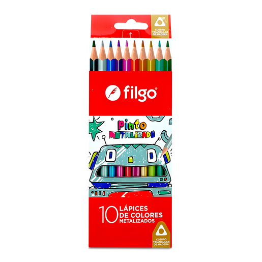 LAPICES DE COLOR FILGO PINTO METALICOS 10U (MADERA)